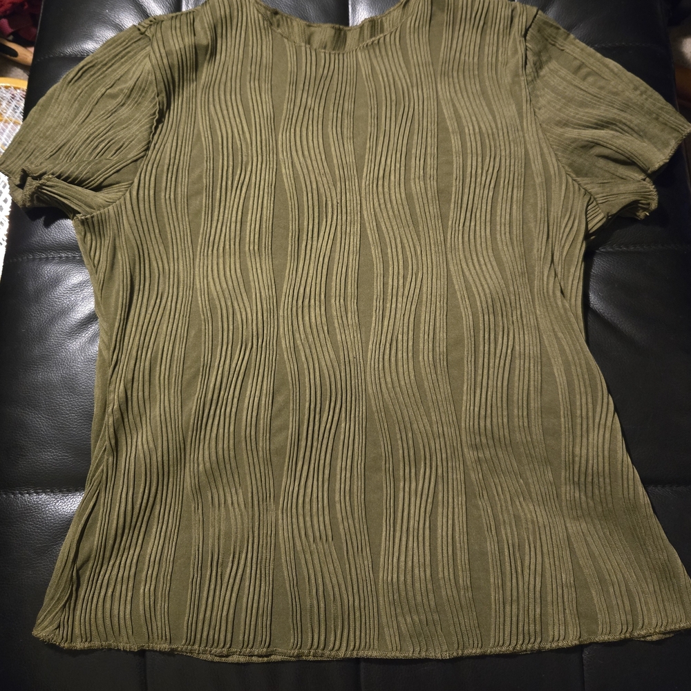 Olive Green Textured Women's Top